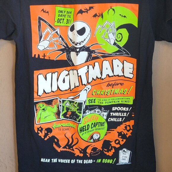Jack Skellington The Nightmare‎ before Christmas Neon Poster T-Shirt S Pre-owned - Picture 6 of 8